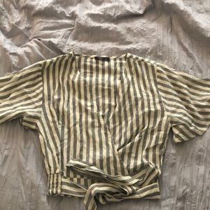 Wrapped Striped Crop Top